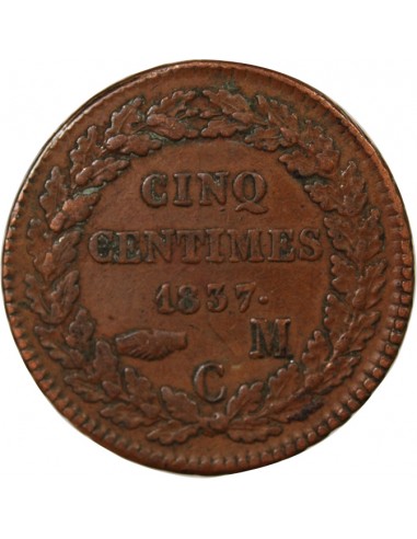 MONACO, HONORÉ V - 5 CENTIMES 1837 MC