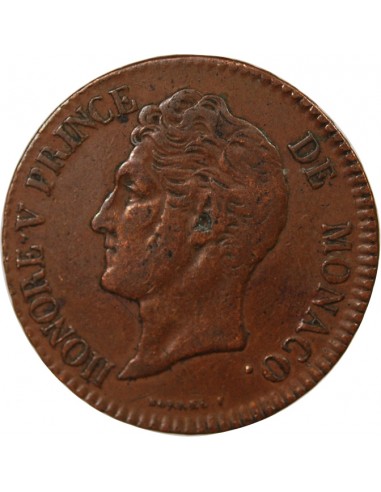 MONACO, HONORÉ V - 5 CENTIMES 1837 MC