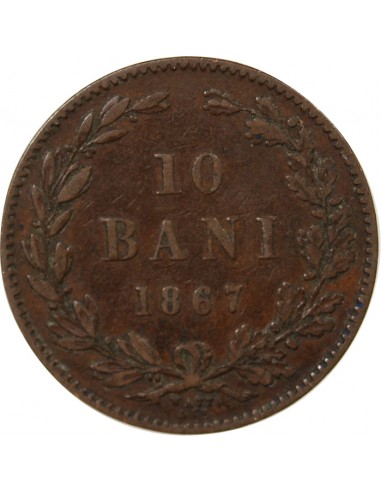 ROUMANIE, CAROL Ier - 10 BANI 1867