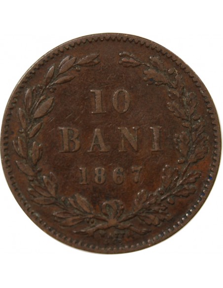 ROUMANIE, CAROL Ier - 10 BANI 1867