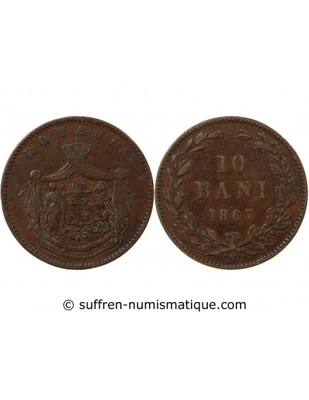 ROUMANIE, CAROL Ier - 10 BANI 1867