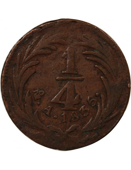 MEXIQUE - 1/4 REAL 1834 MEXICO