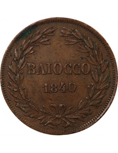 VATICAN, GREGOIRE XVI - BAIOCCO 1840 ROME