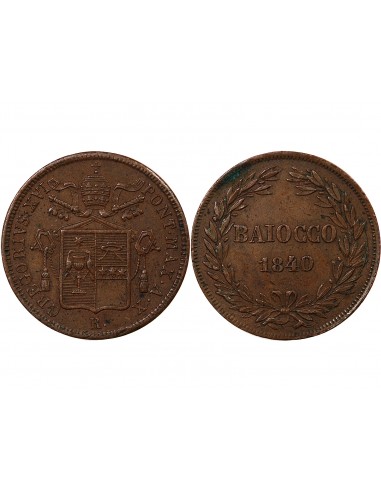VATICAN, GREGOIRE XVI - BAIOCCO 1840 ROME