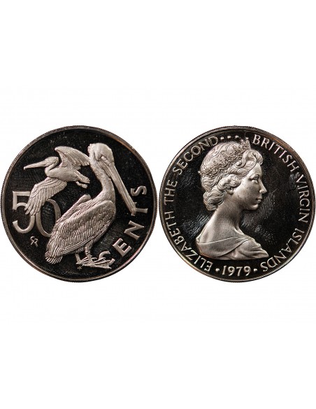 ILES VIERGES BRITANNIQUES, ELISABETH II - 50 CENTS 1979