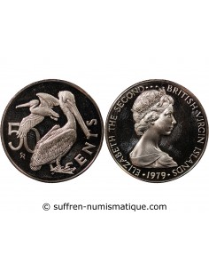 ILES VIERGES BRITANNIQUES, ELISABETH II - 50 CENTS 1979
