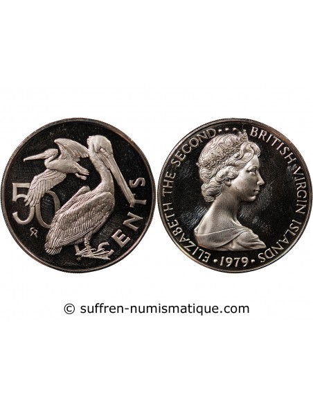 ILES VIERGES BRITANNIQUES, ELISABETH II - 50 CENTS 1979