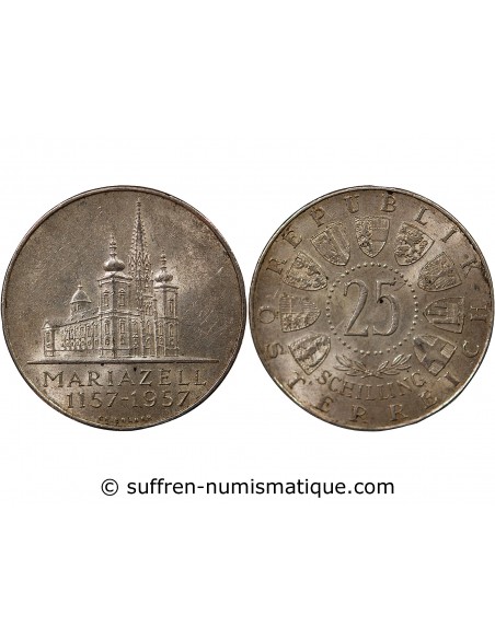 AUTRICHE - 25 SCHILLING ARGENT 1957 - MARIAZELL