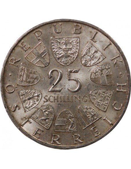 AUTRICHE - 25 SCHILLING ARGENT 1972 - CARL MICHAEL ZIEHRER