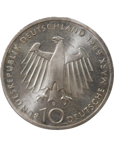 ALLEMAGNE, 2000 ANS DE BONN - 10 MARK ARGENT 1989 D MUNICH