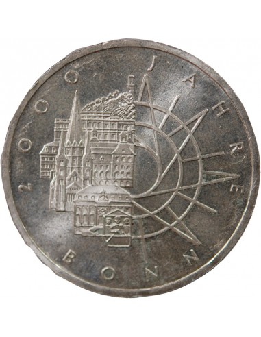 ALLEMAGNE, 2000 ANS DE BONN - 10 MARK ARGENT 1989 D MUNICH