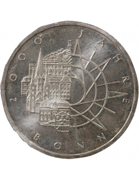 ALLEMAGNE, 2000 ANS DE BONN - 10 MARK ARGENT 1989 D MUNICH