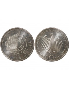 ALLEMAGNE, 2000 ANS DE BONN - 10 MARK ARGENT 1989 D MUNICH 2