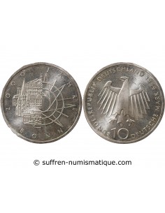 ALLEMAGNE, 2000 ANS DE BONN - 10 MARK ARGENT 1989 D MUNICH