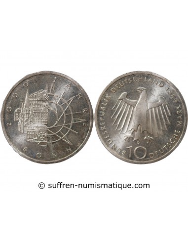 ALLEMAGNE, 2000 ANS DE BONN - 10 MARK ARGENT 1989 D MUNICH