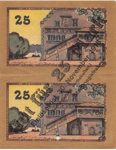 ALLEMAGNE, LINDAU - 2 x 25 PFENNIG 1918 - BON POUR 25 MARK 2