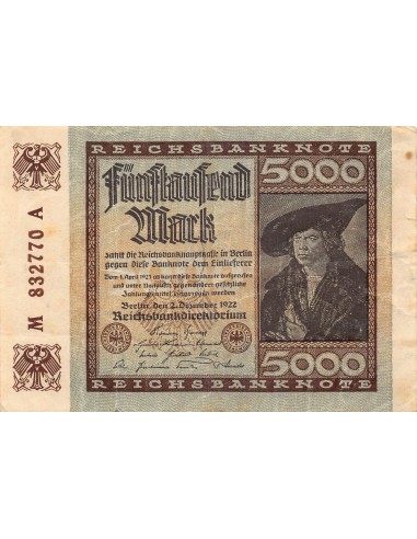ALLEMAGNE - 5000 MARK 1922