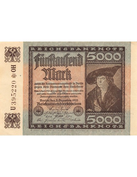 ALLEMAGNE - 5000 MARK 1922