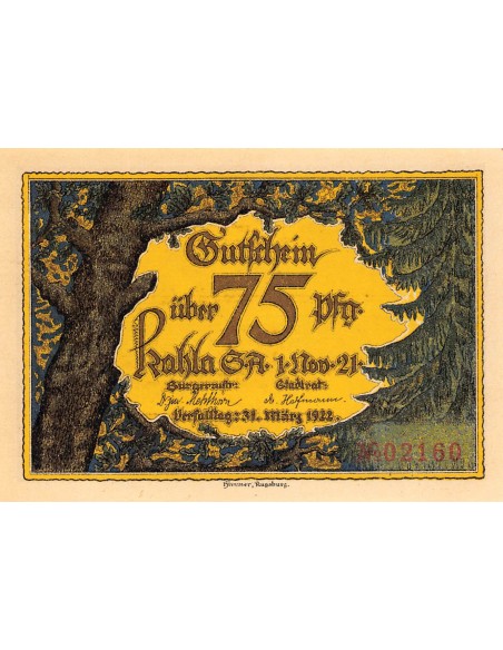 ALLEMAGNE, KAHLA - 75 PFENNIG 1922