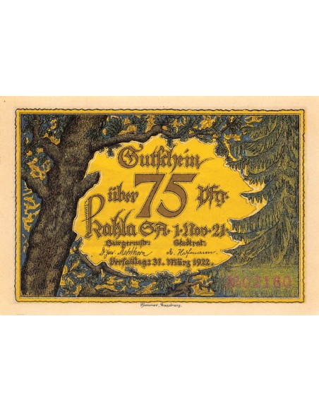 ALLEMAGNE, KAHLA - 75 PFENNIG 1922
