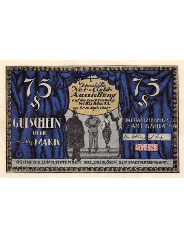 ALLEMAGNE, KAHLA - 75 PFENNIG 1922