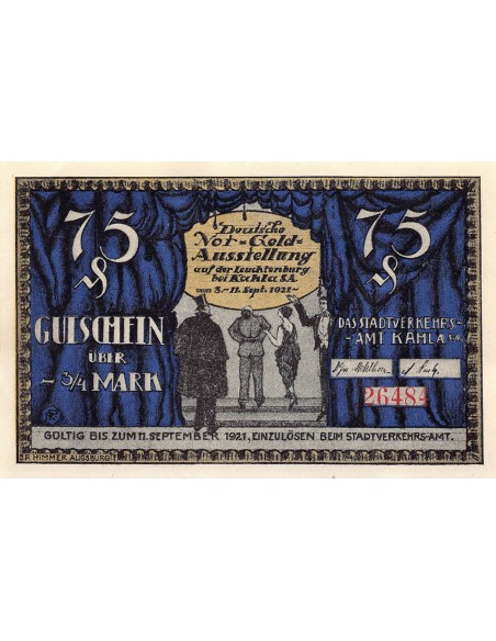 ALLEMAGNE, KAHLA - 75 PFENNIG 1922