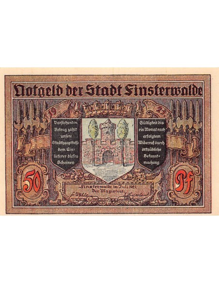 ALLEMAGNE, FINSTERWALDE - 50 PFENNIG 1921