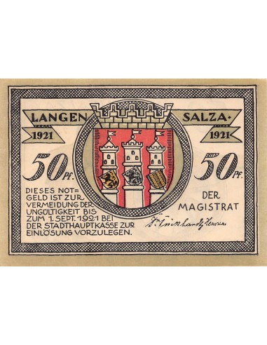 ALLEMAGNE, LANGENSALZA - 50 PFENNIG 1921