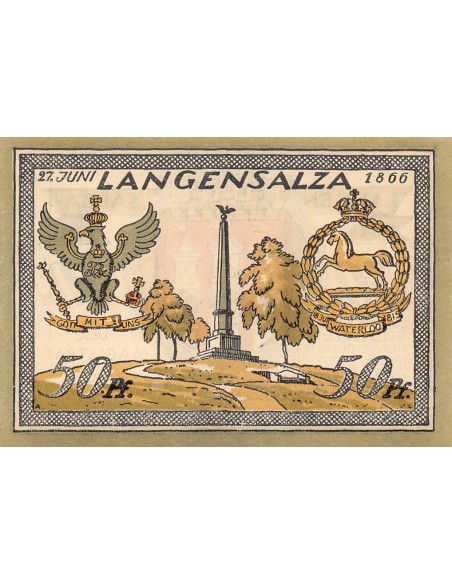 ALLEMAGNE, LANGENSALZA - 50 PFENNIG 1921