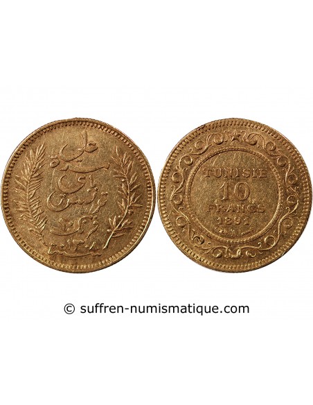 TUNISIE, Protectorat Français - 10 FRANCS OR 1891