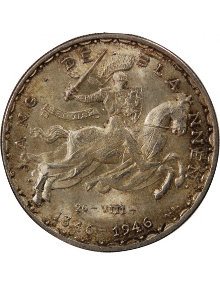 LUXEMBOURG, JEAN L'AVEUGLE - 50 FRANCS ARGENT 1946