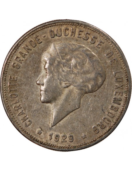 LUXEMBOURG, CHARLOTTE - 10 FRANCS ARGENT 1929
