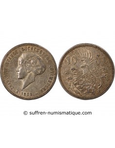 LUXEMBOURG, CHARLOTTE - 10 FRANCS ARGENT 1929
