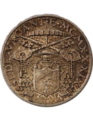 VATICAN, SIEGE VACANT - 5 LIRE ARGENT 1939