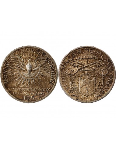 VATICAN, SIEGE VACANT - 5 LIRE ARGENT 1939