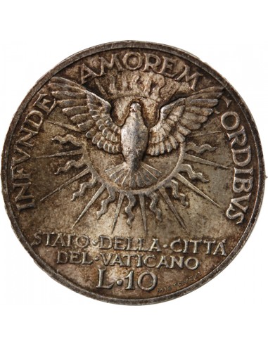 VATICAN, SIEGE VACANT - 10 LIRE ARGENT 1939