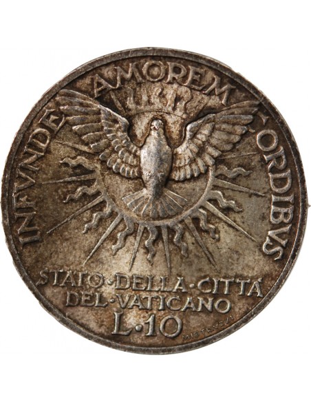 VATICAN, SIEGE VACANT - 10 LIRE ARGENT 1939