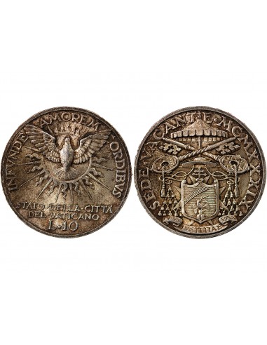 VATICAN, SIEGE VACANT - 10 LIRE ARGENT 1939