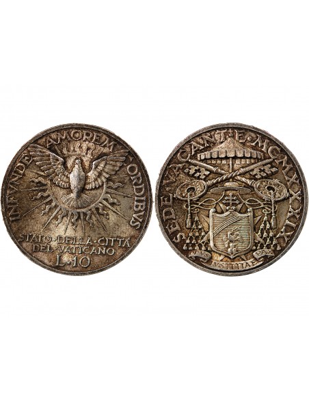 VATICAN, SIEGE VACANT - 10 LIRE ARGENT 1939