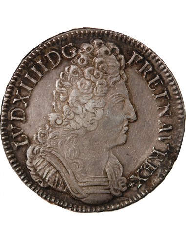 LOUIS XIV - ECU ARGENT AUX 3 COURONNES 1709 T NANTES