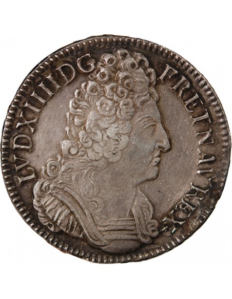 LOUIS XIV - ECU ARGENT AUX 3 COURONNES 1709 T NANTES