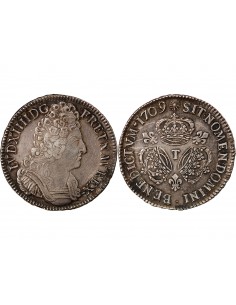 LOUIS XIV - ECU ARGENT AUX 3 COURONNES 1709 T NANTES 2