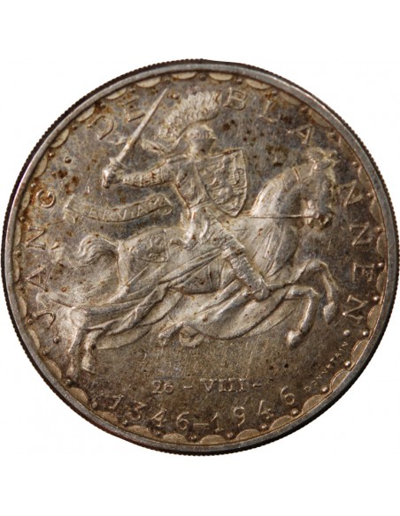 LUXEMBOURG, JEAN L'AVEUGLE - 100 FRANCS ARGENT 1946