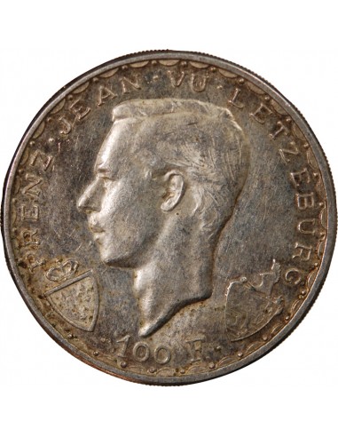 LUXEMBOURG, JEAN L'AVEUGLE - 100 FRANCS ARGENT 1946
