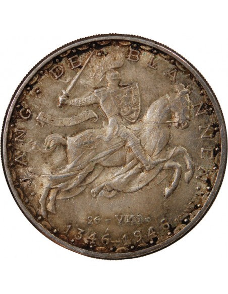 LUXEMBOURG, JEAN L'AVEUGLE - 100 FRANCS ARGENT 1946