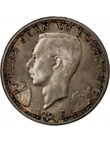 LUXEMBOURG, JEAN L'AVEUGLE - 100 FRANCS ARGENT 1946