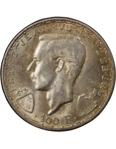 LUXEMBOURG, JEAN L'AVEUGLE - 100 FRANCS ARGENT 1946