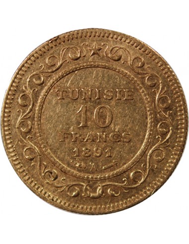TUNISIE, Protectorat Français - 10 FRANCS OR 1891