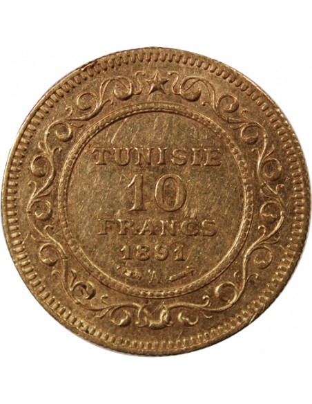 TUNISIE, Protectorat Français - 10 FRANCS OR 1891