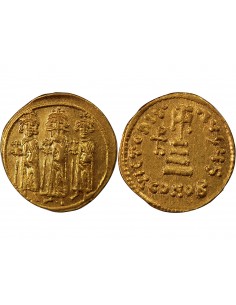HERACLIUS ET HERACLIUS CONSTANTIN - SOLIDUS OR 610 / 641 CONSTANTINOPLE 2